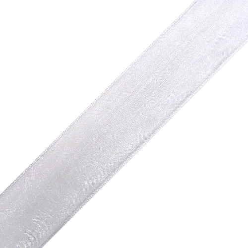 White Sheer Ribbon with Wired Edge