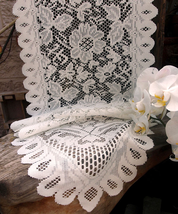 Ivory Fl Lace Table Runner