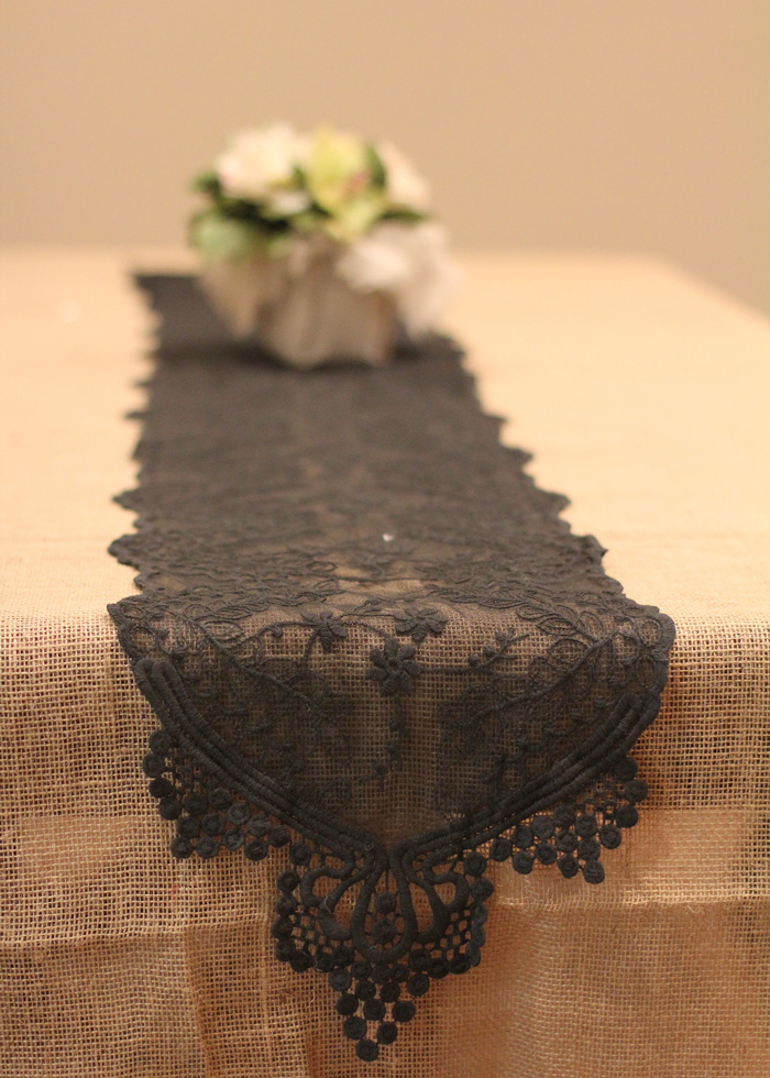 Black Lace Table Runner