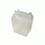 White Frosted PP Mini Favor Box with Gabled Handle - 144 pc/case