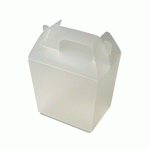 White Frosted PP Box with Gabled Handle - 144 pc/ case