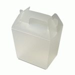 White Frosted PP Box with Gabled Handle - 144 pc/ case