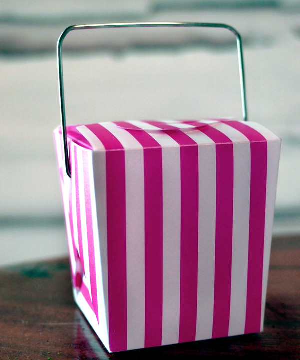 Mini Striped Take Out Boxes