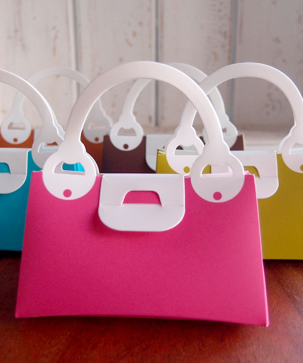 Two Tone Handbag Favor Boxes