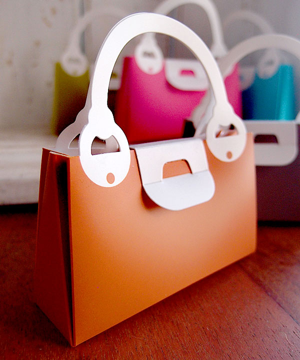 Two Tone Handbag Favor Boxes