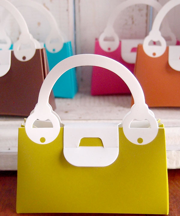 Two Tone Handbag Favor Boxes