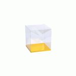 Clear Rectangle Box with Gold Bottom