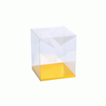 Clear Rectangle Box with Gold Bottom