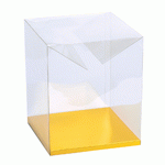 Clear Rectangle Box with Gold Bottom