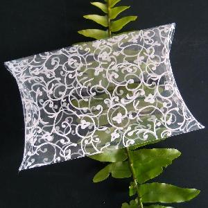 White Floral Transparent Pillow Boxes