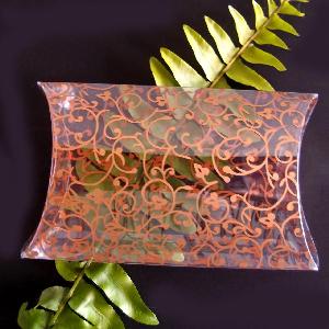 Gold Floral Transparent Pillow Boxes