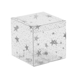 Clear Square Box with Silver Stars