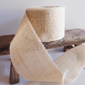 Ivory Burlap Jute Ribbon 3 Inch Wide - 3" x 10Y