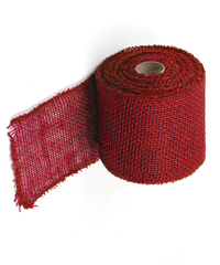 Red Jute Burlap Ribbon - 4" x 10Y Individually packed. 3 pcs minimum.