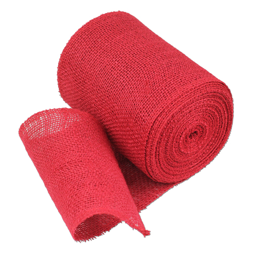 Red Burlap Jute Ribbon 6"