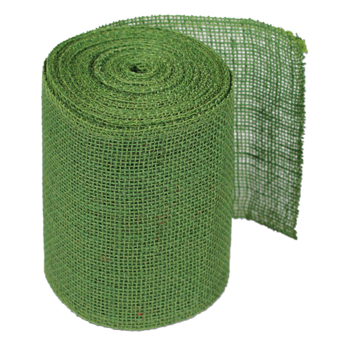 Green Burlap Jute Ribbon 6"