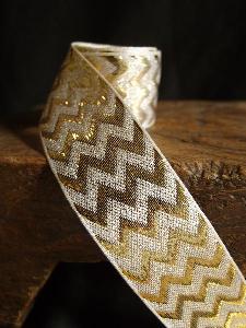 Gold Metallic Chevron Ribbon