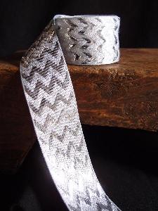 Silver Metallic Chevron Ribbon