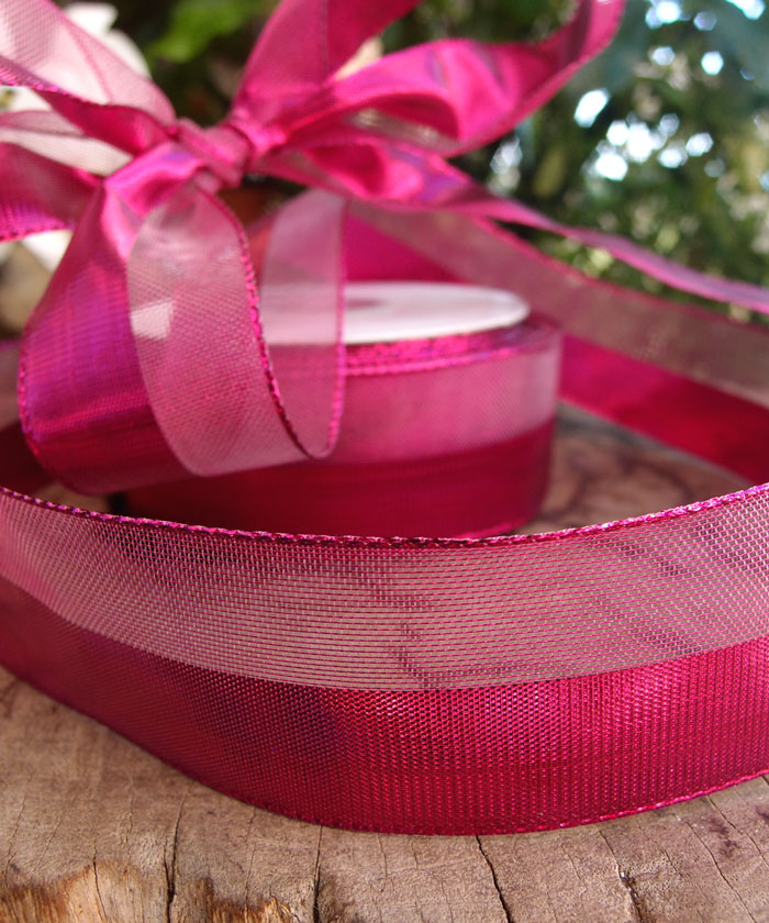 Metallic Satin and Sheer Wired Ribbon