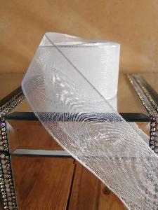 White Sheer Ribbon with Wired Edge