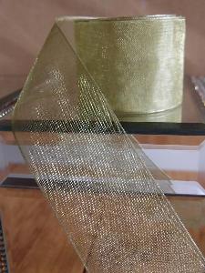 Moss Sheer Ribbon with Wired Edge