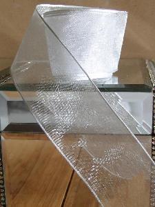 Silver Sheer Ribbon with Wired Edge