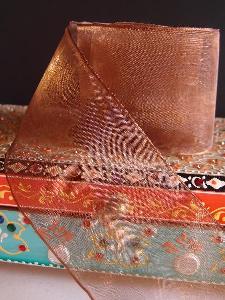 Copper Sheer Ribbon with Wired Edge