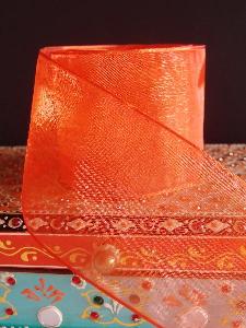 Autumn Sheer Ribbon with Wired Edge