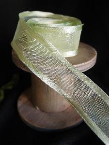 Mint Sheer Ribbon with Satin Wired Edge