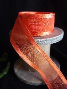 Autumn Sheer Ribbon with Satin Wired Edge