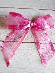 Hot Pink Organza Pre-Tied Bows