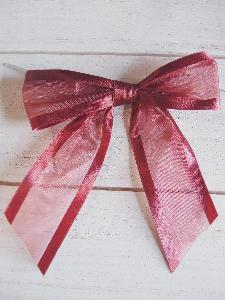 Burgundy Organza Pre-Tied Bows