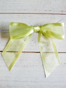 Lime Green Organza Pre-Tied Bows