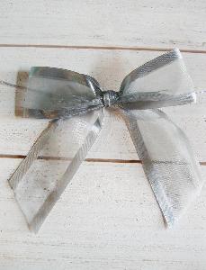 Silver Organza Pre-Tied Bows