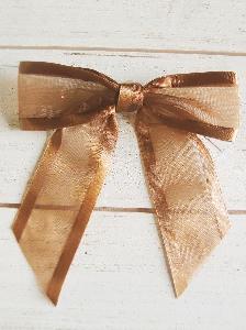 Chocolate Brown Organza Pre-Tied Bows