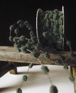 Wired Moss Green Pom Pom Trim - 25 yd