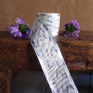 Lavender Print Ribbon - 1.5" x 20 yds