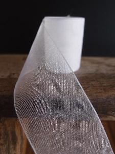 White Sheer Ribbon with Monofilament Edge