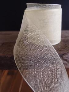 Ivory Sheer Ribbon with Monofilament Edge