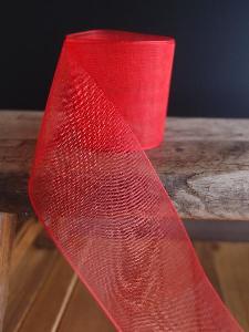 Red Sheer Ribbon with Monofilament Edge