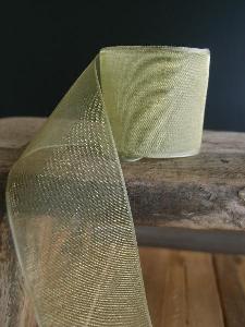 Moss Sheer Ribbon with Monofilament Edge