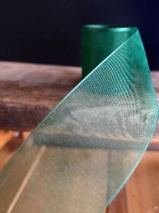 Hunter Green Sheer Ribbon with Monofilament Edge