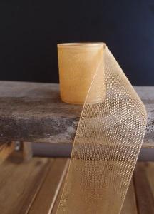 Gold Sheer Ribbon with Monofilament Edge