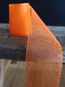 Orange Sheer Ribbon with Monofilament Edge