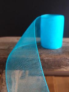 Turquoise Sheer Ribbon with Monofilament Edge