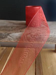 Crimson Sheer Ribbon with Monofilament Edge