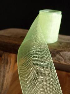 Neon Green Sheer Ribbon with Monofilament Edge