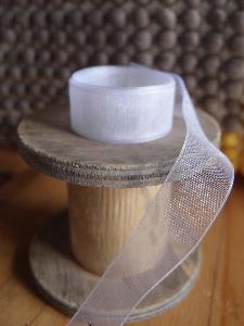 White Sheer Ribbon with Monofilament Edge