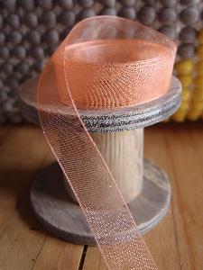 Peach Sheer Ribbon with Monofilament Edge