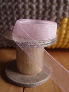 Pink Sheer Ribbon with Monofilament Edge